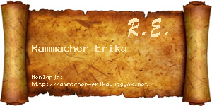 Rammacher Erika névjegykártya